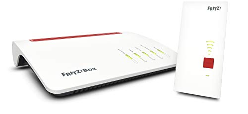 AVM FRITZ! Set di rete (FRITZ!Box 7590 e WLAN Mesh Repeater 2400, Dual WLAN AC+N (fino a 2.533 MBit/s), fino a 300 Mbit/s con supervectoring VDSL 35b, versione in lingua tedesca)