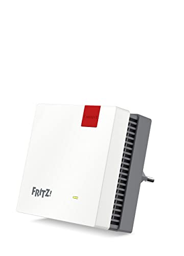 FRITZ!Repeater 1200 AX Edition International, Ripetitore - Wi-Fi 6 extender Dual Band con 2.400 Mbit/s (5 GHz) & 600 Mbit/s (2,4 GHz), Mesh, Access Point, 1x Gigabit LAN, Interfaccia in italiano