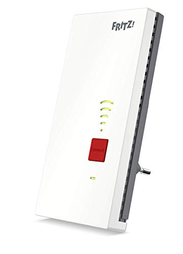 FRITZ!Repeater 2400 Edition International, Ripetitore - Wi-Fi Extender Dual Band Con 1.733 Mbit/s (5 GHz) & 600 Mbit/s (2,4 GHz), Mesh, Access Point, 1x Gigabit LAN, Interfaccia In Italiano
