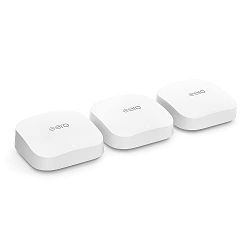 Router wi-fi mesh Amazon eero Pro 6E | Ethernet 2,5 Gbps | Fino a 560 m² | Connessione di oltre 100 dispositivi | Ideale per streaming, lavoro e gaming | Confezione da 3 | Modello 2022