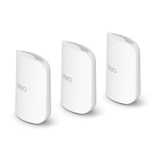Router Wi-Fi 7 mesh tri-band Amazon eero Pro 7 (modello più recente) - Supporta connessioni Internet fino a 5 Gbps, copertura fino a 560 m², confezione da 3