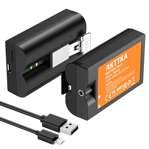 AKTTKA 2-Pack 6500mAh Batteria Ricaricabile per Ring Doorbell 2/3/3 Plus/4, Stick Up Cam (2a & 3a Gen), Spotlight Cam, Peephole Cam, 3.65V Li-ion Batterie di Ricambio con Ricarica Diretta.