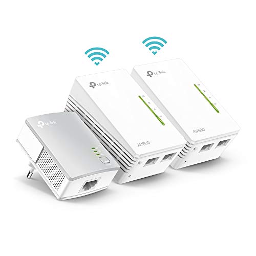 TP-Link TL-WPA4220 TKIT Powerline Kit AV600Mbps e WiFi 300Mbps, Homeplug AV2, Porte Ethernet, Plug & Play, Tecnologia Powerline Avanzata, Facile Gestione, 3 Confezioni, Espandi la Portata WiFi