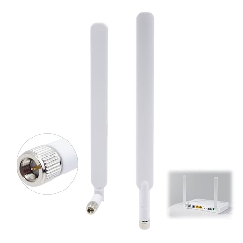 2 Pacchi Antenna 4G LTE SMA Maschio Bianca 10dBi Compatibile con B310 B593 B593S-850 B880 B890 4G LTE CPE Router, ZTE, Cellular Trail Cameras Extender, Hotspot Mobile (Bianco)