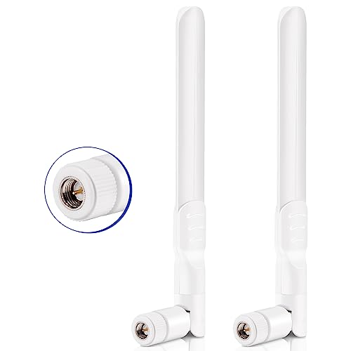Bingfu Antenna 4G LTE SMA Maschio Bianca 6dBi Compatibile con Huawe B525 B535 B310 B311 B315 B593 E5186 4G LTE CPE Router IoT Industriale Gateway Cellulare Hotspot Fotocamera da Pista,2 Pacchi