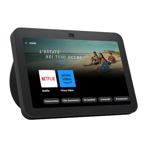 Echo Show 8 (Ultimo modello) | Schermo touch intelligente HD con audio spaziale, hub per Casa Intelligente e Alexa | Antracite