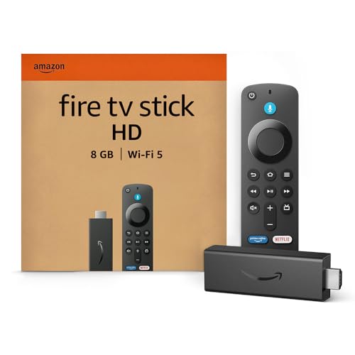 Amazon Fire TV Stick HD (Ultimo modello), TV gratuita e in diretta, telecomando vocale Alexa, controlli per Casa Intelligente, streaming HD