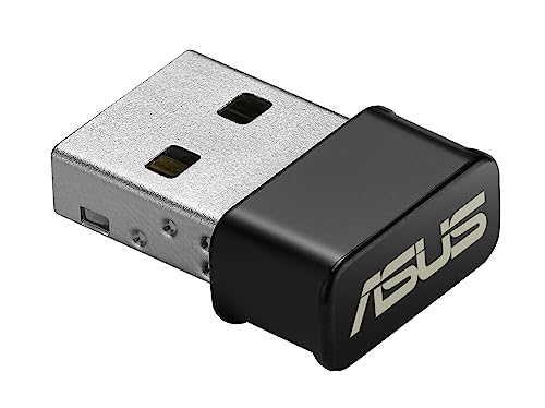 ASUS USB-AC53 Nano - Adattatore Wi-Fi e USB , (AC1200 Dual Band), 300 - 867 Mbps, Formato Compatto, Supporto MU-MIMO, Nero