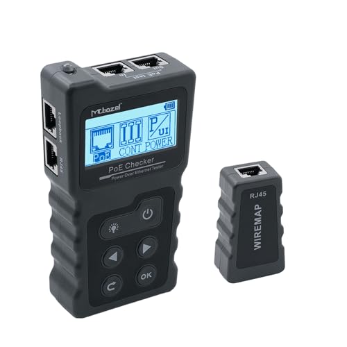 Mcbazel Tester di Rete RJ45, Tester per Cavi di Rete con Display LCD, Funzione POE