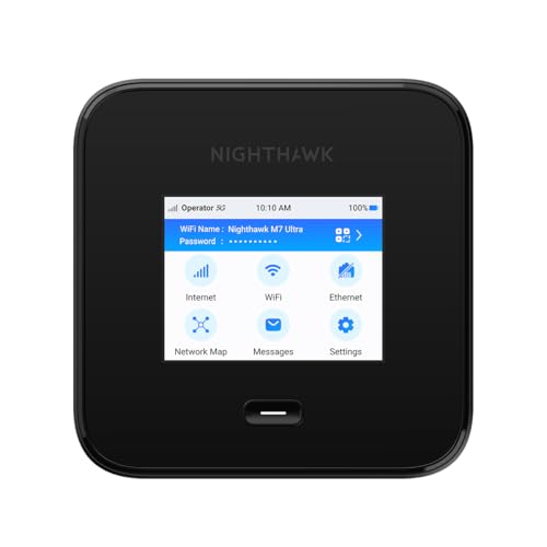 NETGEAR Nighthawk M7 Pro Router 5G con Sim, Modem, Portatile, Saponetta WiFi 5G per Casa, Hotspot 4G, Roaming internazionale in 125 Paesi, WiFi 7, Fino a 32 Dispositivi (MR7450)