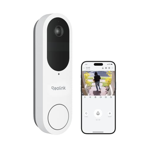 Reolink Videocitofono WiFi 2,4/5 GHz, Telecamera 2K a Batteria o Filo, Angolo 150°x150°, Audio Bidirezionale, Rilevamento Persone/Veicoli/Pacchi, Campanello (Chime Non Incluso)