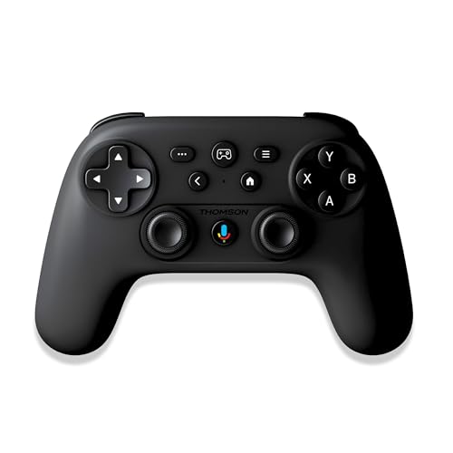 THOMSON Gamepad 400A - Controller di gioco Bluetooth per TV e PC, assistente vocale, funzione di ricerca e riproduzione dei contenuti