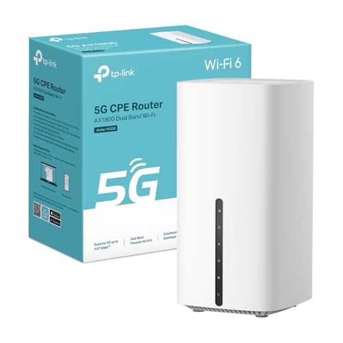 TP-Link Archer NX200 Router 5G Wi-Fi 6 AX1800 Mbps con SIM, Dual Band, Plug & Play, Porta Gigabit WAN/LAN, 4K-QAM, Beamforming, 8 × 5G/LTE, 2 × Wi-Fi Antenne Interne, EasyMesh, HomeShield