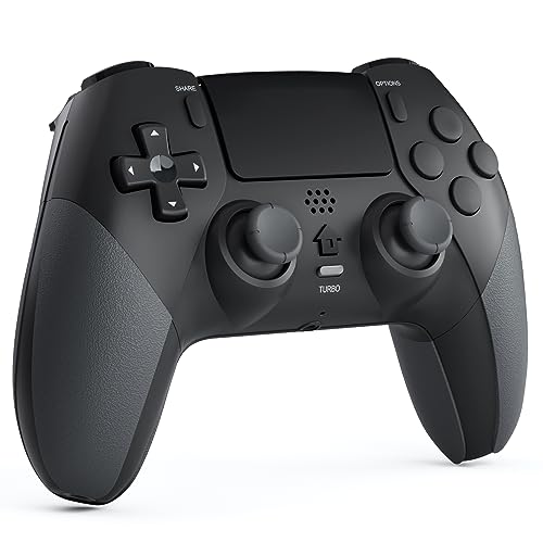 CHEREEKI Controller per PS4, Controller Bluetooth con 2 Pulsanti Programmabili Gamepad Wireless con Doppia Vibrazione Sensore Giroscopico a 6 Assi Touch Pad Altoparlante Integrato