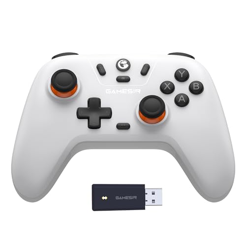 GameSir Nova Lite Controller Wireless, Connettività Tri-mode, Gamepad joystick per PC Windows/Switch/Stem/iOS/Android, con grilletto ad effetto Hall, DualVibration, Turbo, Motion (Bianco)