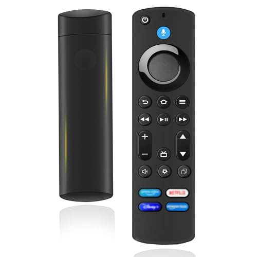 Glitfix Telecomando Vocale Sostitutivo(4 Gen) Compatibile con Amz Fir-e TV Stick 2nd Gen e 3rd Gen,Stick Lite,4K e 4K Max,Fir-es Cube 2nd e 3rd Gen,Con Funzione Bluetooth e 4 Tasti di Scelta Rapida